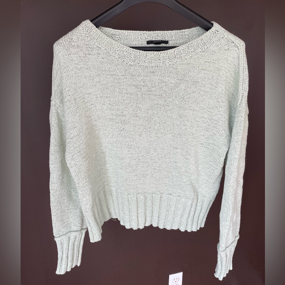 J Crew cotton seafoam green sweater - size L